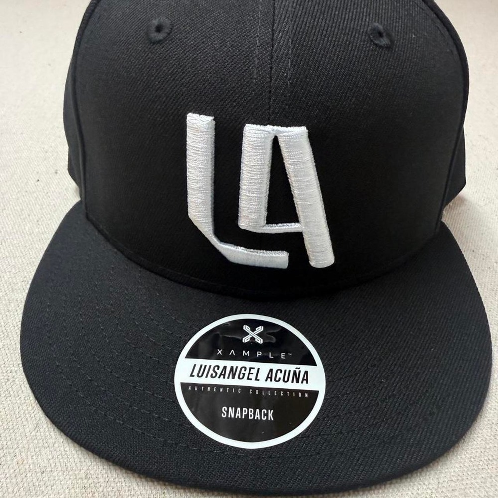 Xample Snapback Hat Luisangel Acuna Authentic Collection LA Black OSFM Excellent